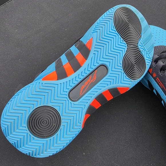 Blue and Black Adidas Don Issue 5 with Red Accents In Size 6.5 Y/Men (Like New) - Picture 9 of 16